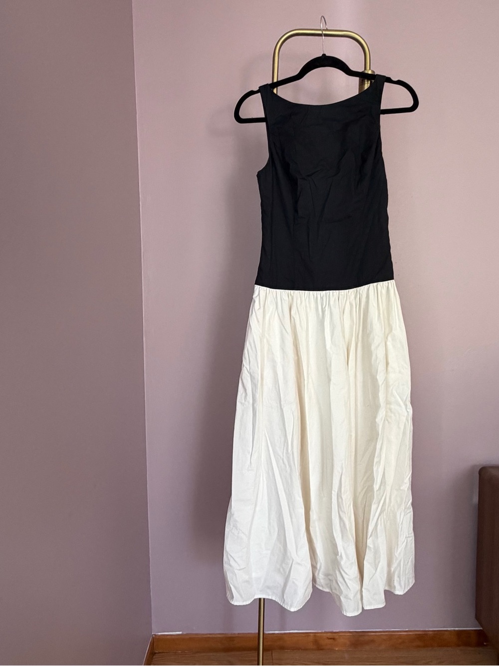 Abercrombie & Fitch Black & Cream Midi Dress - Picture 4 of 6